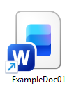 Shortcut icon with small arrow indicator